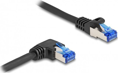 Kabllo rrjeti DeLOCK RJ45 Cat.6A S/FTP, 0.5m, konektor drejt edhe i kënduar, gri