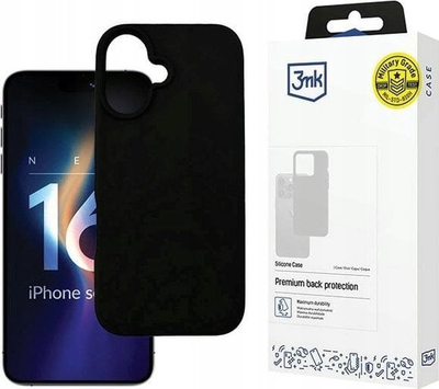 Mbrojtëse silikoni 3MK Silicone Case për iPhone 16 Plus 6.7\", e zezë