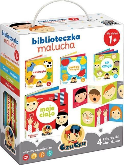 Set libra kartoni CZUCZU Little Ones Library, 4 copa, për fëmijë 12m+