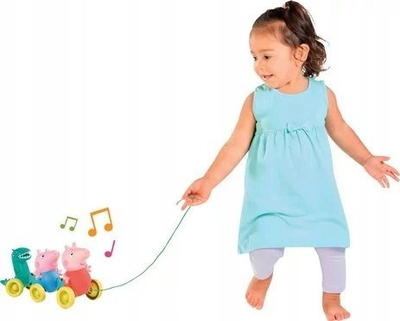 Lodër tërheqëse Tomy Toomies Peppa Pig, me rrota, muzikore, shumëngjyrëshe