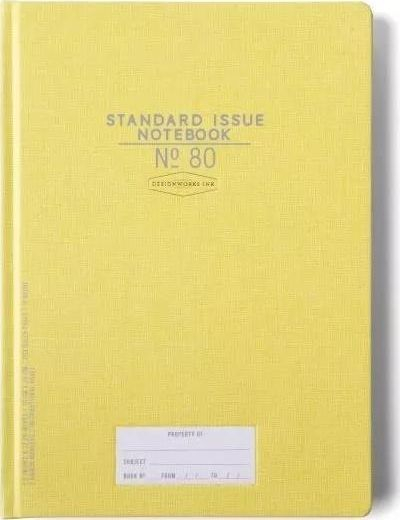 Fletore Designworks Ink Notes Jumbo Ocher, 200 fletë 19.05 cm x 26.04 cm, me vija, e verdhë