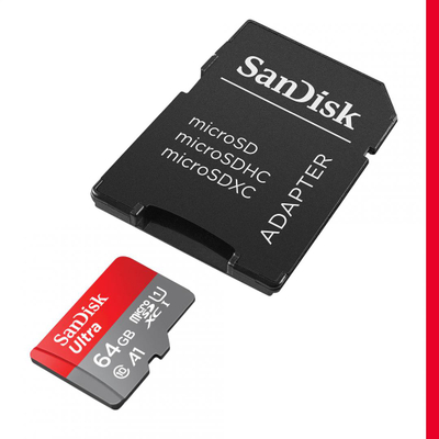 Kartë memorije SanDisk Ultra microSDXC, 64GB, 140MB/s, me adapter SD