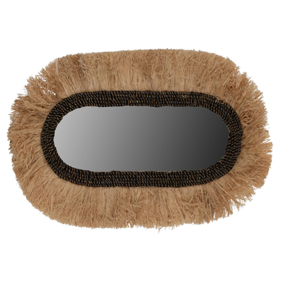 Pasqyrë oval sisal-abace 55×4×90 cm (HM7745), zezë