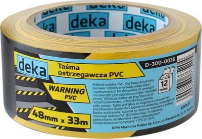 Shirit paralajmërues DEKA, 48mm, 33m, verdhë e zezë