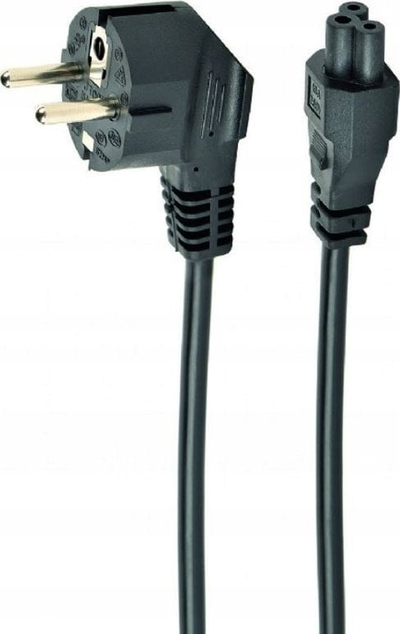 Kabllo rryme Gembird Cloverleaf C5, 0.5m, Schuko, e zezë