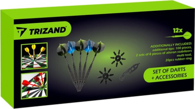Set shigjetash dart Trizand 21629, 12 copë, 18g, i zi