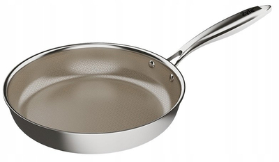 Tigan Induksioni Zyle Tri-Ply ZY2028CFP, çelik inox, 28 cm, argjendtë