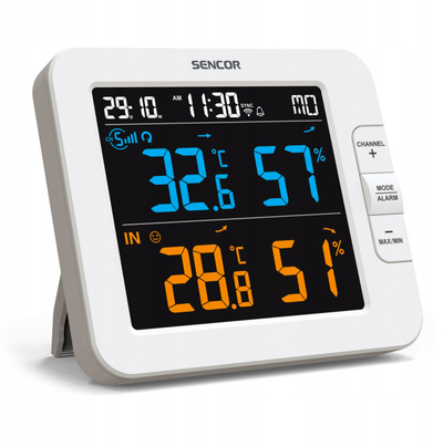 Stacion moti Sencor SWS 8600 SH, ekran LCD me ngjyra, sensor jashtë, i bardhë