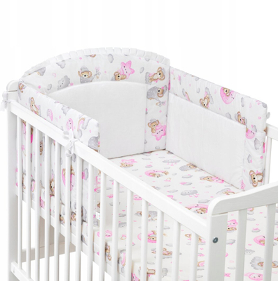 Mbrojtës për krevat fëmijësh Hobby Kids Slim, 170 x 38 cm, Sleeping Teddy Bear, shumëngjyrësh