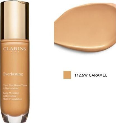 Fondatinë Clarins Skin Illusion, efekt mat që zgjat gjatë, 30 ml, nuancë 112.5W