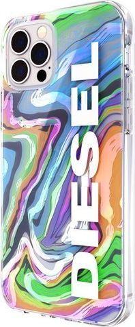 Këllëf telefoni Diesel Clear Case Digital Holographic AOP për iPhone 12 / 12 Pro, transparent, holografik
