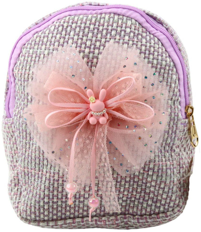 Çantë shpine për fëmijë Braided Bow Bunny, 21cm, 2L, vjollcë pastel