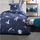 Set mbulese jorgani Univers Décor Happy Moon, 140x200 cm, 100% pambuk, blu e errët
