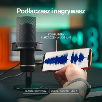 Mikrofoni Endorfy Solum 2 Pro EY1B019, USB-C, 24 bit/192 kHz, i zi