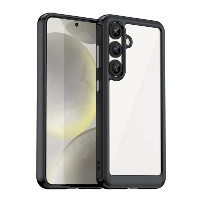 Маска за телефон Hurtel Outer Space за Samsung Galaxy S25 Edge, флексибилна TPU рамка, заден дел PC, црна