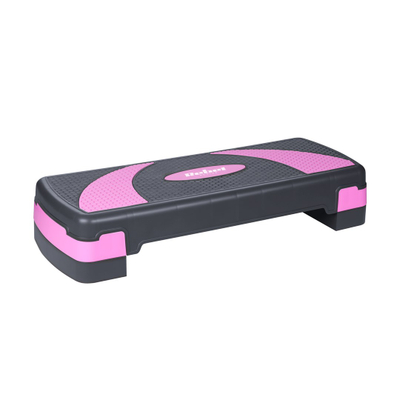 Step aerobik Rebel Active, 78 cm, 3 nivele, roz e zezë
