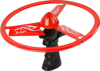 Lodër fluturuese Leantoys UFO Disc, me lançues, plastike, e kuqe