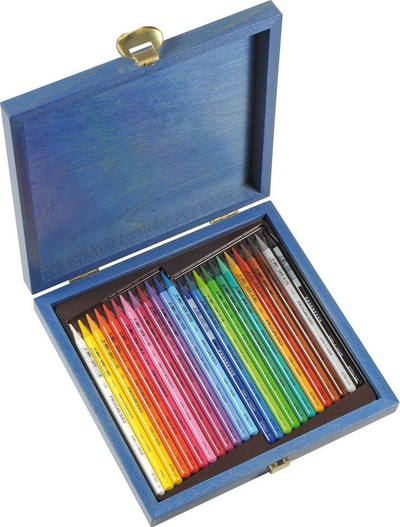Set lapsash ngjyrues Koh-i-noor PROGRESSO, 24 copë, kuti druri, blu