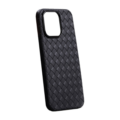 Mbrojtëse telefoni Joyroom JR-BP005 për iPhone 15 Pro, teksturë gërshet, e zezë