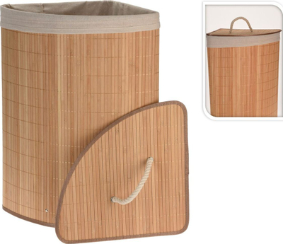 Shportë rrobash Bathroom Solutions Corner Laundry Basket, bambu, natyrale