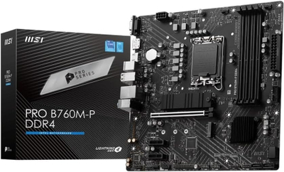 Pllakë amë MSI PRO B760M B, DDR4, micro ATX, e zezë