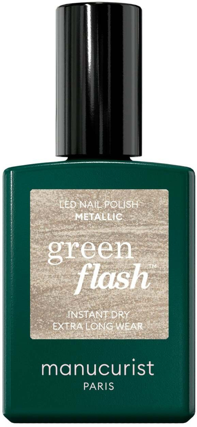 Llak thonjsh LED Manucurist Green Flash Metallic, xhel, metalik argjend