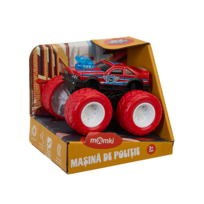 Lodër makinë Momki Little Car, temë polici, plastike, shumëngjyrëshe