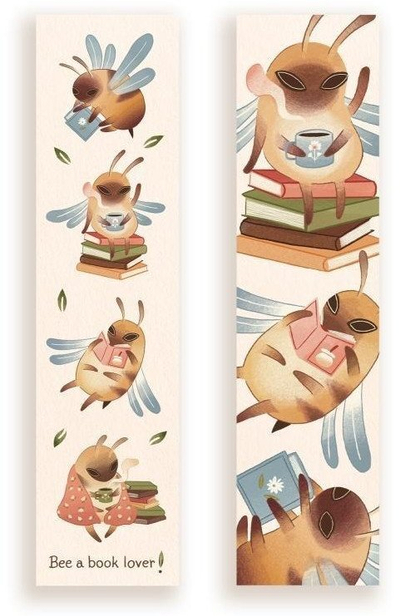 Shënues libri MOLOM Bee a Book Lover, karton perlë 300g, 50x200mm, shumëngjyrësh