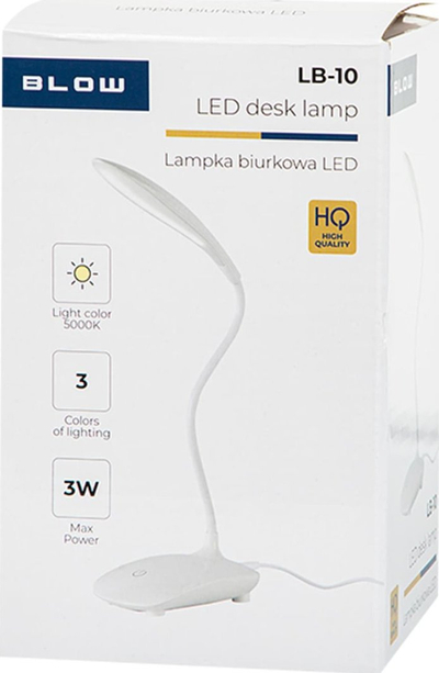 Llambë tavoline LED pa markë, 3 nivele drite, USB, e bardhë