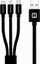 Kabllo USB Swissten 3 në 1 USB A në USB C microUSB Lightning, 1.2m, e zezë