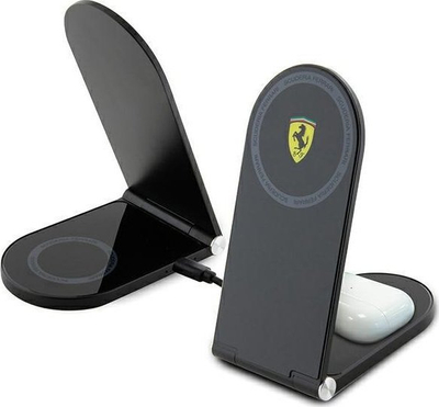 Karikues me valë Ferrari MagSafe 2n1, 15W, paloset, i zi