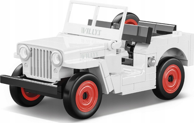 Lodër blloqe COBI JEEP Willys CJ-2A, shkallë 1:35, ngjyrë e bardhë