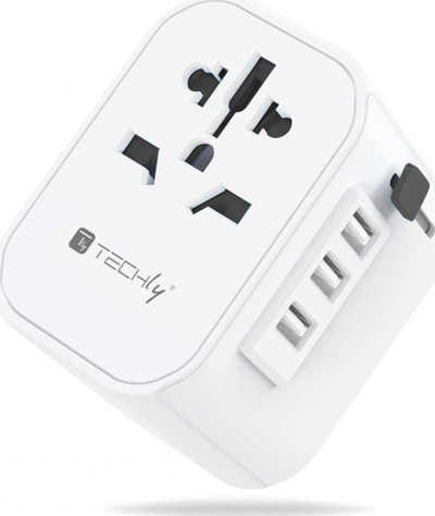 Përshtatës universal udhëtimi, 150 shtete, 3 porta USB A, i bardhë