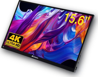 Monitor portabël Verbatim 15.6", Ultra HD 4K me prekje