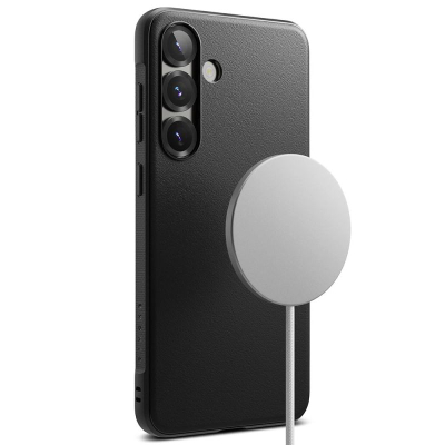 Maskë telefoni Ringke Onyx Magnetic për Samsung S25 Plus, MagSafe, TPU, e zezë