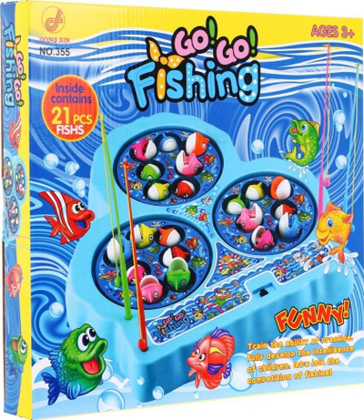 Lojë peshkimi Dong Xin Go Go Fishing, bazë rrotulluese 35 x 33 cm, 2 4 lojtarë, rozë