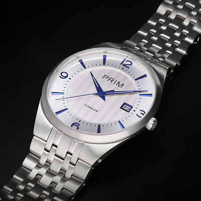 Orë për meshkuj Prim Slim Titanium 2022 W01P.13166.E, e argjendtë