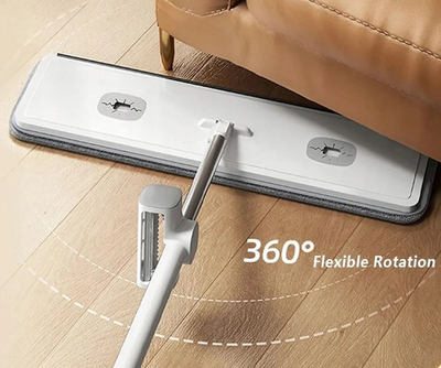 Set pastrimi me mop rrotullues 4 në 1 Flat Rotary, me kovë silikoni të palosshme dhe shtrydhës