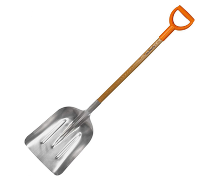 Lopatë bore Fiskars, dru natyral/ argjendtë/ portokalli