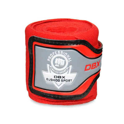 Fasho boksi DBX Bushido Bandage Pro, 4m, pambuk poliester, të kuqe