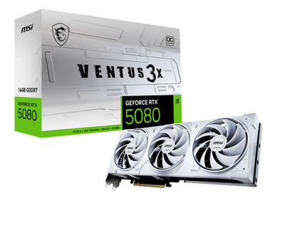 Kartelë grafike MSI GeForce RTX 5080 Ventus 3X OC White, 16GB GDDR7