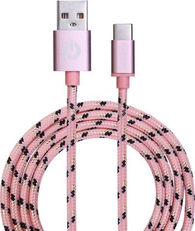 Кабел USB Garbot C-05-10193, USB A во USB C, 1 m, розова