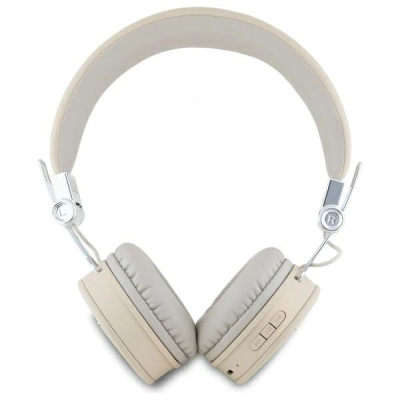 Kufje Bluetooth Guess GUBH70PGTSPSE, on ear, ENC, bezhë