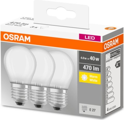 Llambë LED Osram Golf Ball P40, E27, 4W 470lm, dritë e ngrohtë