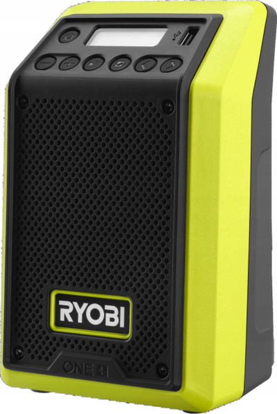 Radio portabël Ryobi 18V ONE+, me Bluetooth, AM/FM, pa bateri