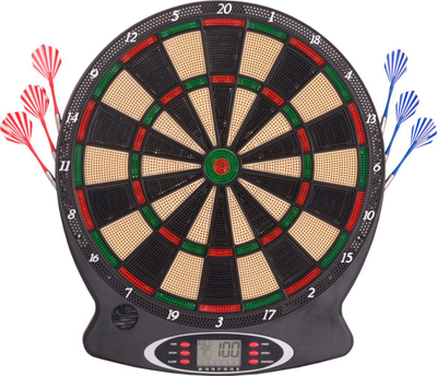 Tabllo elektronike darts Enero 43 cm, 18 lojëra, me shigjeta, e zezë
