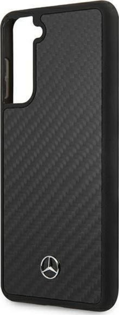 Mbështjellës telefoni Mercedes MEHCS21SRCABK për Samsung Galaxy S21, material karboni, mbrojtje TPU PC, i zi