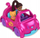 Set lodër Polly Pocket Micro, kukull me makinë metalike, figurë mace, rozë