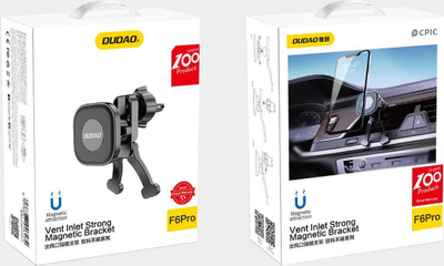 Mbajtëse magnetike për veturë Dudao F6Pro, për grilë ajri, rrotullim 360°, e zezë