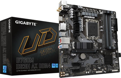 Pllakë amë Gigabyte B760M DS3H AX, DDR5, WiFi, LGA 1700